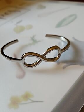 Sterling-Inspired Silver Infinity Cuff Bracelet - NEW